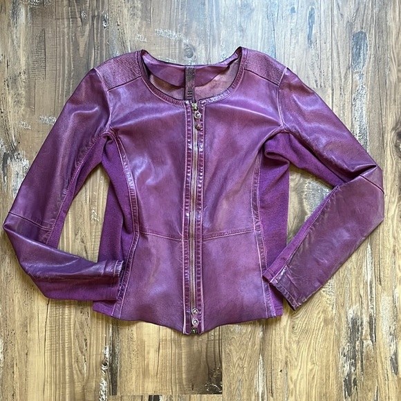 GMS-75 Purple Leather Zip Up Jacket - Picture 1 of 11